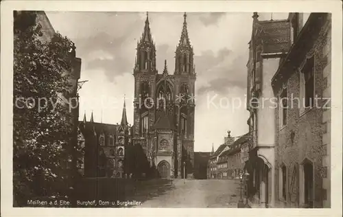 Meissen Elbe Sachsen Burghof Dom und Burgkeller Kat. Meissen