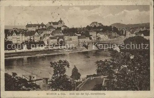 Meissen Elbe Sachsen Blick von der Koeniglichen Albrechtsburg Kat. Meissen