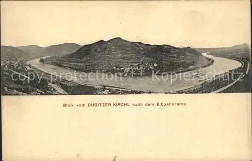 Meissen Elbe Sachsen Blick vom Dubitzer Kirchl nach dem Elbpanorama Kat. Meissen