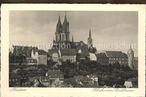 Meissen Elbe Sachsen Blick vom Stadtturm Kat. Meissen