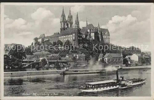 Meissen Elbe Sachsen Albrechtsburg Dom Dampfer Kat. Meissen