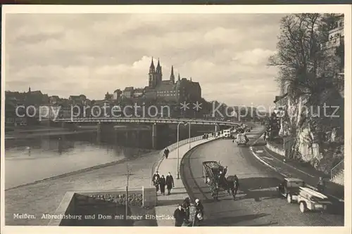 Meissen Elbe Sachsen Albrechtsburg Dom Elbbruecke Kat. Meissen