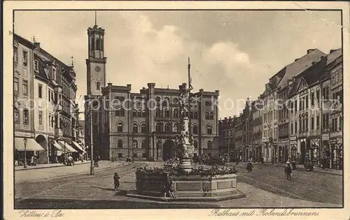 Zittau Rathaus Rolandsbrunnen Kat. Zittau