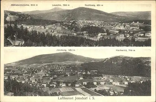 Jonsdorf Panorama Muehlsteinbrueche Lausche Buchberg Jonsberg Hochwald Zittauer Gebirge Kat. Kurort Jonsdorf