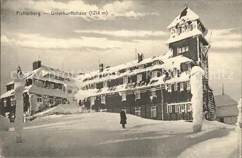 Oberwiesenthal Erzgebirge Fichtelberg Unterkunftshaus im Winter Kat. Oberwiesenthal