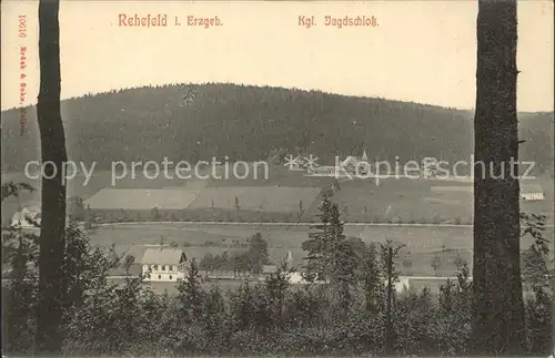 Rehefeld Zaunhaus Blick zum Koeniglichen Jagdschloss Kat. Altenberg