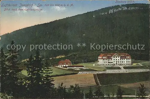 Jonsdorf Blick nach dem Erholungsheim Jonsberg Zittauer Gebirge Kat. Kurort Jonsdorf