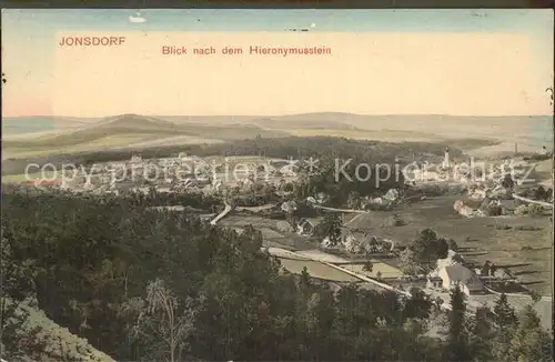 Jonsdorf Panorama Blick nach dem Hieronymusstein Kat. Kurort Jonsdorf