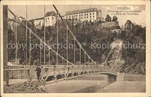 Passau Prinzregent Luitpold Bruecke mit Blick auf das Oberhaus Kat. Passau