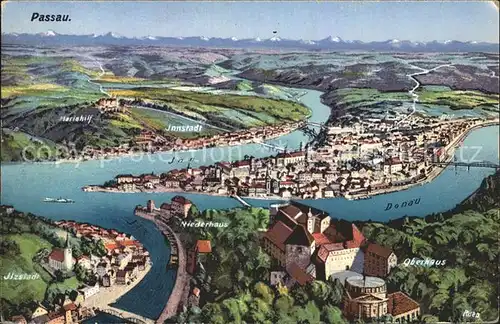Passau Maria ilf Ober  und Niederhaus Iltzstadt Kat. Passau