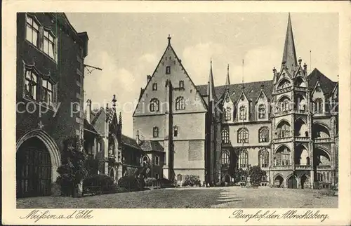 Meissen Elbe Sachsen Burghof der Albrechtsburg Kat. Meissen