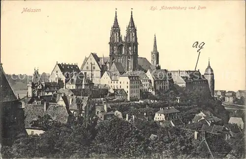 Meissen Elbe Sachsen Koenigliche Albrechtsburg und Dom Kat. Meissen