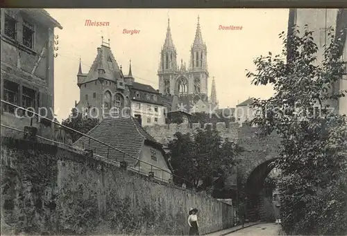 Meissen Elbe Sachsen Domtuerme Burgtor Kat. Meissen