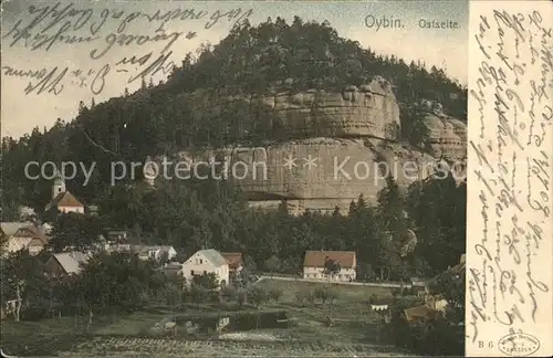 Oybin Teilansicht mit Kirche Berg Oybin Zittauer Gebirge Kat. Kurort Oybin