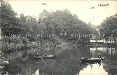 Tharandt Ruine Kirche See Ruderboot Kat. Tharandt