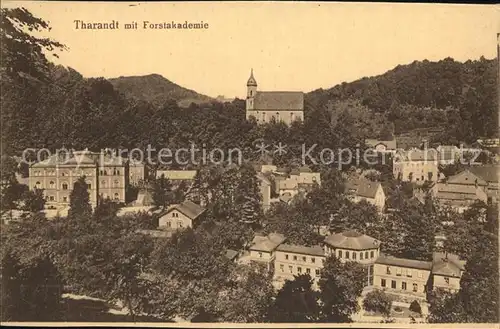 Tharandt Teilansicht mit Forstakademie Kirche Kat. Tharandt