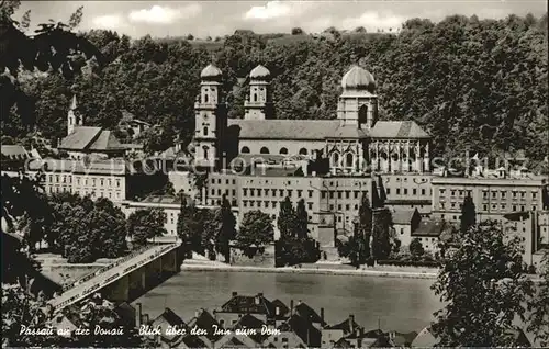 Passau Blick ueber den Inn zum Dom Kat. Passau