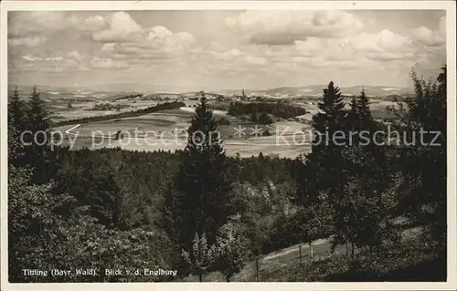 Tittling Panorama Blick von der Englburg Bayerischer Wald Kat. Tittling