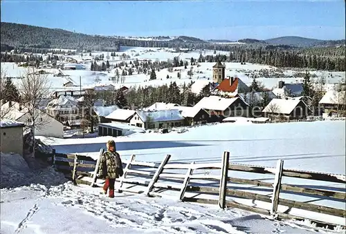 Haidmuehle Winterpanorama Erholungsort am Fusse des Dreisessel Bayerischer Wald Kat. Haidmuehle