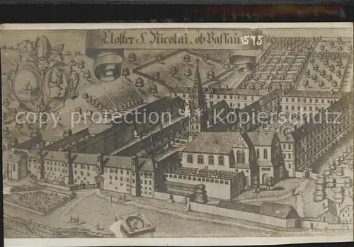 Passau Kloster St Nicolai anno 1575 Kuenstlerkarte Kat. Passau
