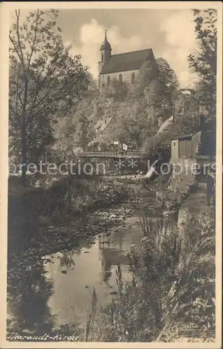 Tharandt Partie am Fluss Kirche Kat. Tharandt