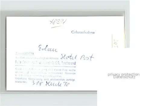 Erlau Niederbayern Hotel Post Kaminzimmer Kat. Obernzell