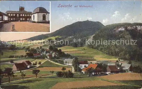 Waltersdorf Zittau Gesamtansicht mit Berg Lausche Berggaststaette Kat. Grossschoenau Sachsen