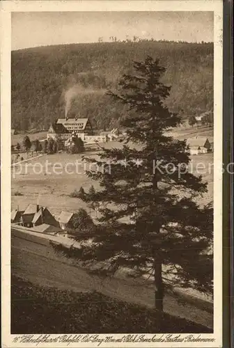 Rehefeld Zaunhaus Blick auf Grenzbaude Gasthaus Biedermann Kat. Altenberg