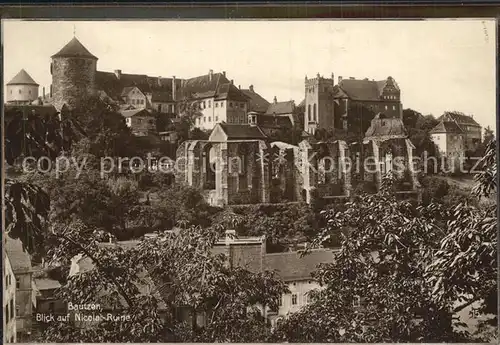 Bautzen Blick auf Nicolai Ruine Kat. Bautzen