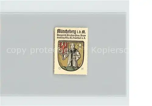 Muencheberg Koenigreich Preussen Bezirk Frankfurt Oder Wappen Kat. Muencheberg