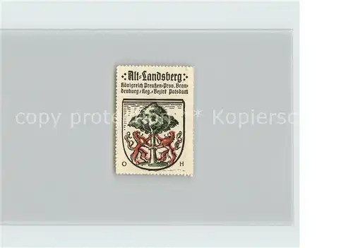 Landsberg Ostbrandenburg Koenigreich Preussen Bezirk Potsdam Wappen Kat. Gorzow Wlkp.