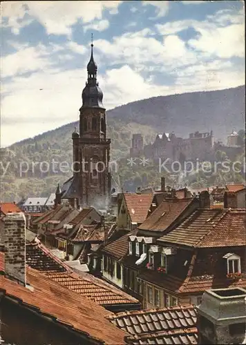 Heidelberg Neckar Heiliggeistkirche und Schloss Kat. Heidelberg