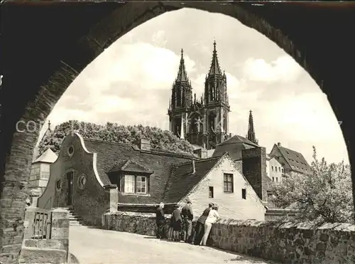 Meissen Elbe Sachsen Aufgang zum Dom Albrechtsburg Kat. Meissen