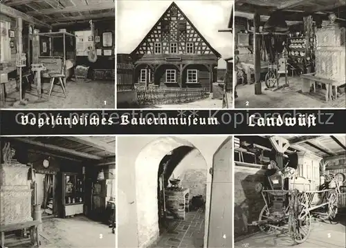 Landwuest Vogtlaendisches Bauernmuseum Blockstube Russkueche Kammerwagen Kat. Markneukirchen