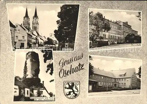 Oschatz Oberschule Postamt Leninstrasse Heimatmuseum Turm Kat. Oschatz
