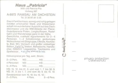 Ramsau Dachstein Steiermark Haus Partricia  Kat. Ramsau am Dachstein