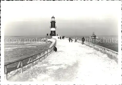 Warnemuende Ostseebad Leuchtturm Seebruecke  Kat. Rostock