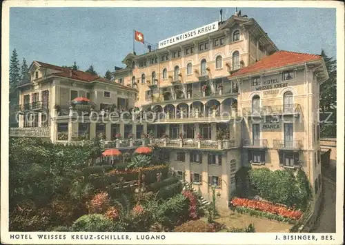 Lugano TI Hotel Weisses Kreuz Schiller  Kat. Lugano