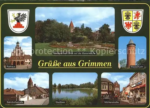 Grimmen Wasserturm Muehlenstrasse Rathaus Bahnhofsstrasse Kat. Grimmen