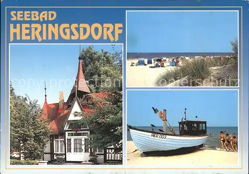 Heringsdorf Ostseebad Usedom Boot Strand Gebaeude  Kat. Heringsdorf