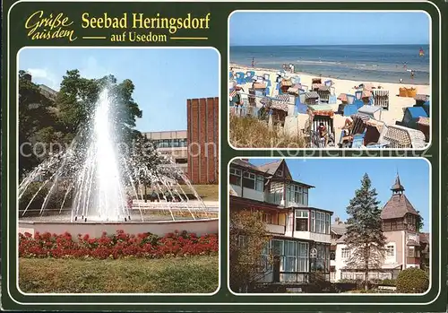 Heringsdorf Ostseebad Usedom Strand Brunnen Gebaeude  Kat. Heringsdorf