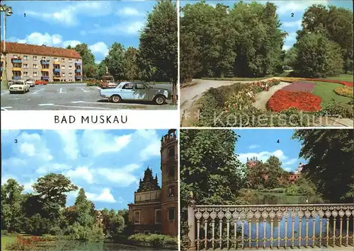 Bad Muskau Oberlausitz Platz des Friedens Park Moorbad Schlossruine  Kat. Bad Muskau