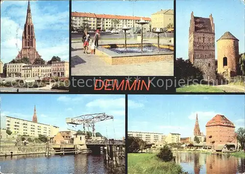 Demmin Mecklenburg Vorpommern Markt Bartholomaeuskirche Peene Kat. Demmin