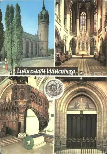 Wittenberg Lutherstadt Schlosskirche Luthergrab Thesentuer Kat. Wittenberg