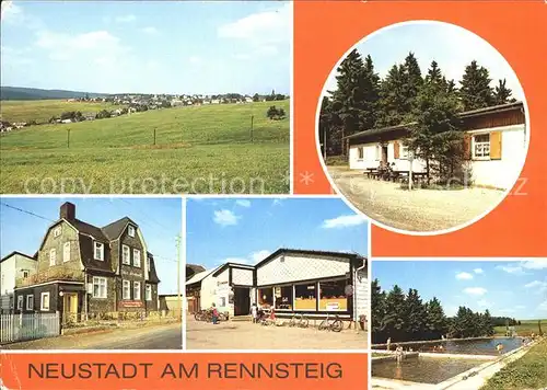 Neustadt Rennsteig Waldbaude Dreiherrenstein Erholungsheim Freibad Kat. Neustadt Rennsteig