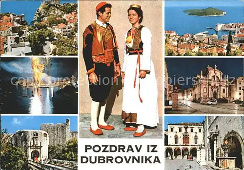 Dubrovnik Ragusa mit Tracht Kat. Dubrovnik