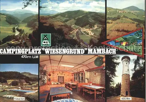 Mambach Camping Wiesengrund Hohe Moehr Freibad Zell Kat. Zell im Wiesental