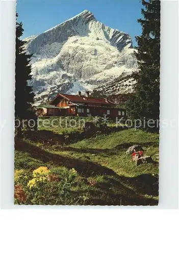 Garmisch Partenkirchen Kreuzalm mit Alpspitze Nordwan Kat. Garmisch Partenkirchen