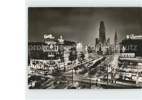 Berlin Kurfuerstendamm mit Kaiser Wilhelm Gedaechtniskirche Kat. Berlin