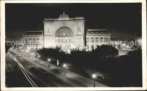 Budapest Ostbahnhof bei Nacht Kat. Budapest